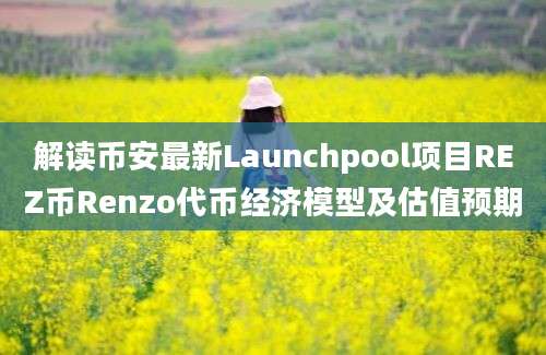 解读币安最新Launchpool项目REZ币Renzo代币经济模型及估值预期