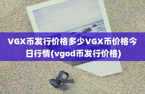 VGX币发行价格多少VGX币价格今日行情(vgod币发行价格)