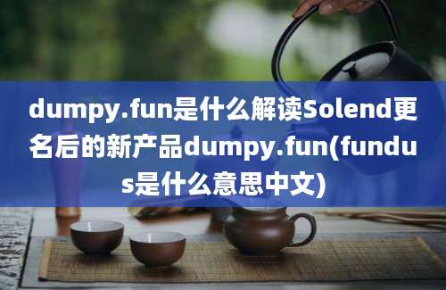 dumpy.fun是什么解读Solend更名后的新产品dumpy.fun(fundus是什么意思中文)