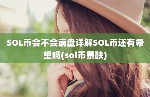 SOL币会不会崩盘详解SOL币还有希望吗(sol币暴跌)