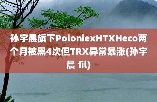 孙宇晨旗下PoloniexHTXHeco两个月被黑4次但TRX异常暴涨(孙宇晨 fil)