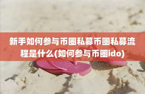 新手如何参与币圈私募币圈私募流程是什么(如何参与币圈ido)