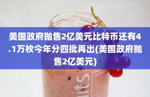 美国政府抛售2亿美元比特币还有4.1万枚今年分四批再出(美国政府抛售2亿美元)