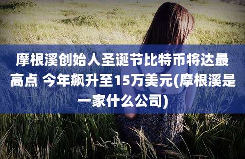 摩根溪创始人圣诞节比特币将达最高点 今年飙升至15万美元(摩根溪是一家什么公司)