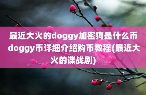 最近大火的doggy加密狗是什么币 doggy币详细介绍购币教程(最近大火的谍战剧)