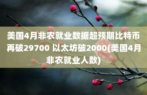 美国4月非农就业数据超预期比特币再破29700 以太坊破2000(美国4月非农就业人数)