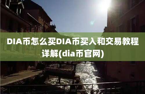 DIA币怎么买DIA币买入和交易教程详解(dia币官网)