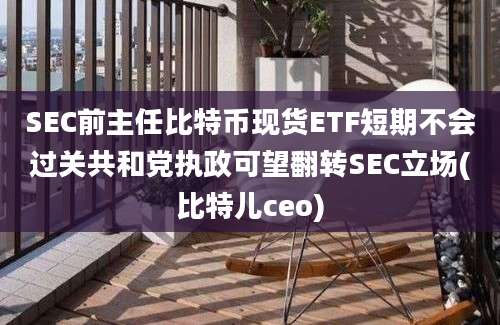 SEC前主任比特币现货ETF短期不会过关共和党执政可望翻转SEC立场(比特儿ceo)