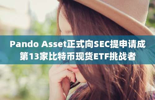 Pando Asset正式向SEC提申请成第13家比特币现货ETF挑战者