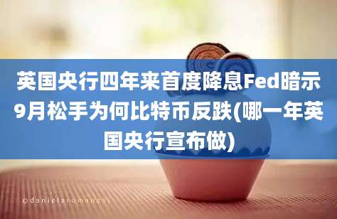 英国央行四年来首度降息Fed暗示9月松手为何比特币反跌(哪一年英国央行宣布做)