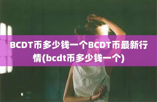 BCDT币多少钱一个BCDT币最新行情(bcdt币多少钱一个)