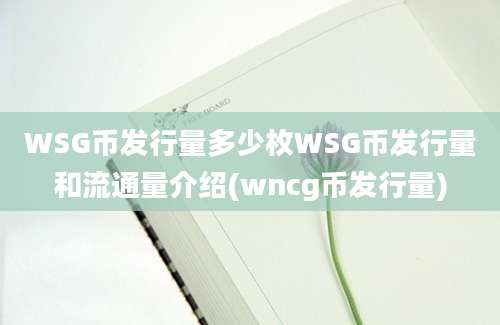 WSG币发行量多少枚WSG币发行量和流通量介绍(wncg币发行量)