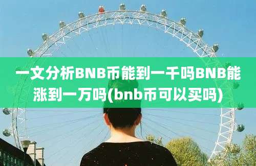 一文分析BNB币能到一千吗BNB能涨到一万吗(bnb币可以买吗)