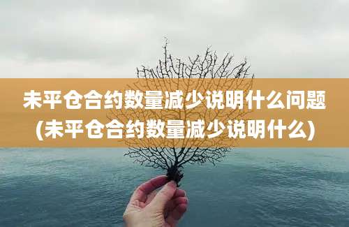 未平仓合约数量减少说明什么问题(未平仓合约数量减少说明什么)