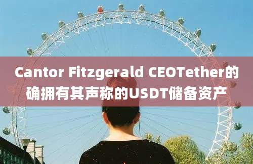 Cantor Fitzgerald CEOTether的确拥有其声称的USDT储备资产