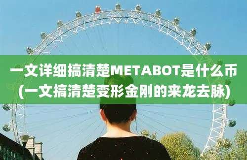 一文详细搞清楚METABOT是什么币(一文搞清楚变形金刚的来龙去脉)