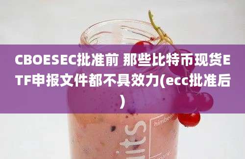 CBOESEC批准前 那些比特币现货ETF申报文件都不具效力(ecc批准后)