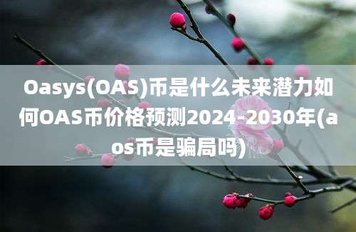 Oasys(OAS)币是什么未来潜力如何OAS币价格预测2024-2030年(aos币是骗局吗)