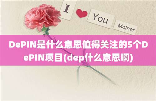 DePIN是什么意思值得关注的5个DePIN项目(dep什么意思啊)