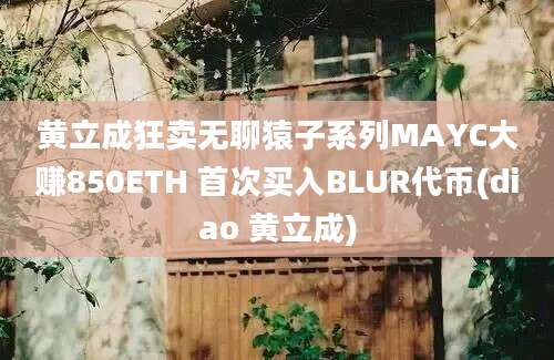 黄立成狂卖无聊猿子系列MAYC大赚850ETH 首次买入BLUR代币(diao 黄立成)