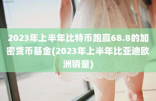 2023年上半年比特币跑赢68.8的加密货币基金(2023年上半年比亚迪欧洲销量)