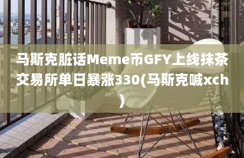 马斯克脏话Meme币GFY上线抹茶交易所单日暴涨330(马斯克喊xch)