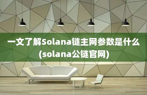 一文了解Solana链主网参数是什么(solana公链官网)