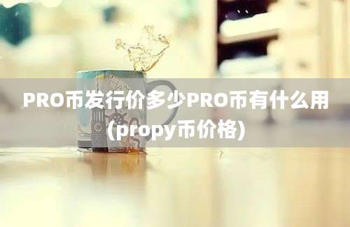 PRO币发行价多少PRO币有什么用(propy币价格)