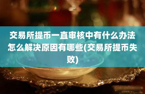 交易所提币一直审核中有什么办法怎么解决原因有哪些(交易所提币失败)