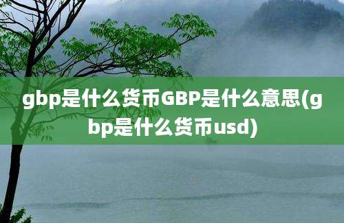 gbp是什么货币GBP是什么意思(gbp是什么货币usd)