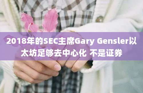 2018年的SEC主席Gary Gensler以太坊足够去中心化 不是证券