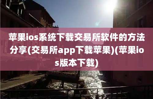 苹果ios系统下载交易所软件的方法分享(交易所app下载苹果)(苹果ios版本下载)