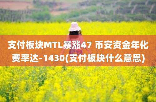 支付板块MTL暴涨47 币安资金年化费率达-1430(支付板块什么意思)