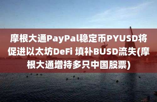 摩根大通PayPal稳定币PYUSD将促进以太坊DeFi 填补BUSD流失(摩根大通增持多只中国股票)