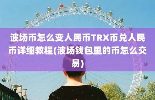 波场币怎么变人民币TRX币兑人民币详细教程(波场钱包里的币怎么交易)