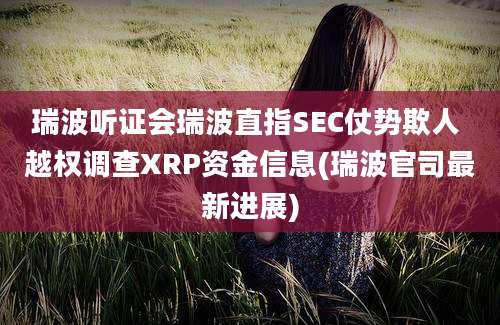 瑞波听证会瑞波直指SEC仗势欺人 越权调查XRP资金信息(瑞波官司最新进展)